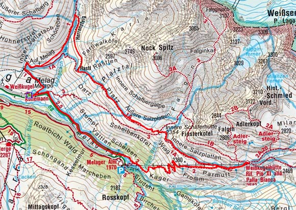 Hinterer Langtauferer Höhenweg von Melag Hinterer Langtauferer Höhenweg von Melag
