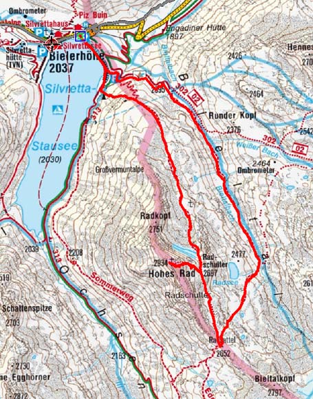 Hohes Rad (2934 m) durch das Bieltal Hohes Rad (2934 m) durch das Bieltal