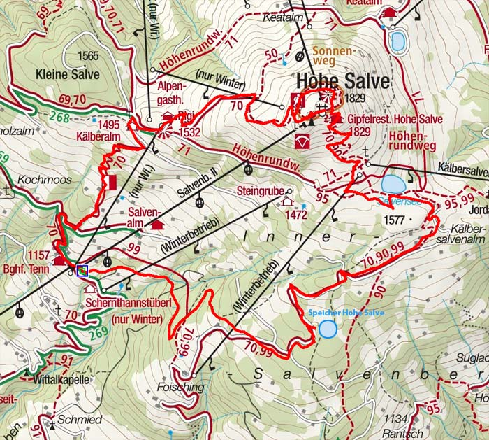 Hohe Salve von der Salvenbahn-Mittelstation Hohe Salve von der Salvenbahn-Mittelstation