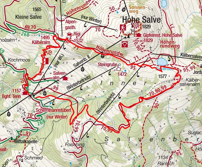 Rundwanderung Salvensee - Rigi - Mittelstation Rundwanderung Salvensee - Rigi - Mittelstation