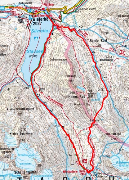 Über den Radsattel zur Wiesbadener Hütte Über den Radsattel zur Wiesbadener Hütte