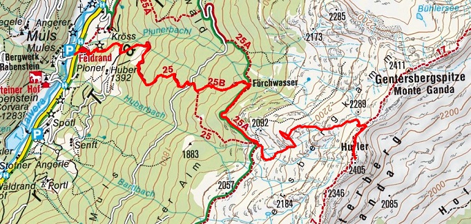 Hurler (2405 m) von Muls im Sarntal Hurler (2405 m) von Muls im Sarntal