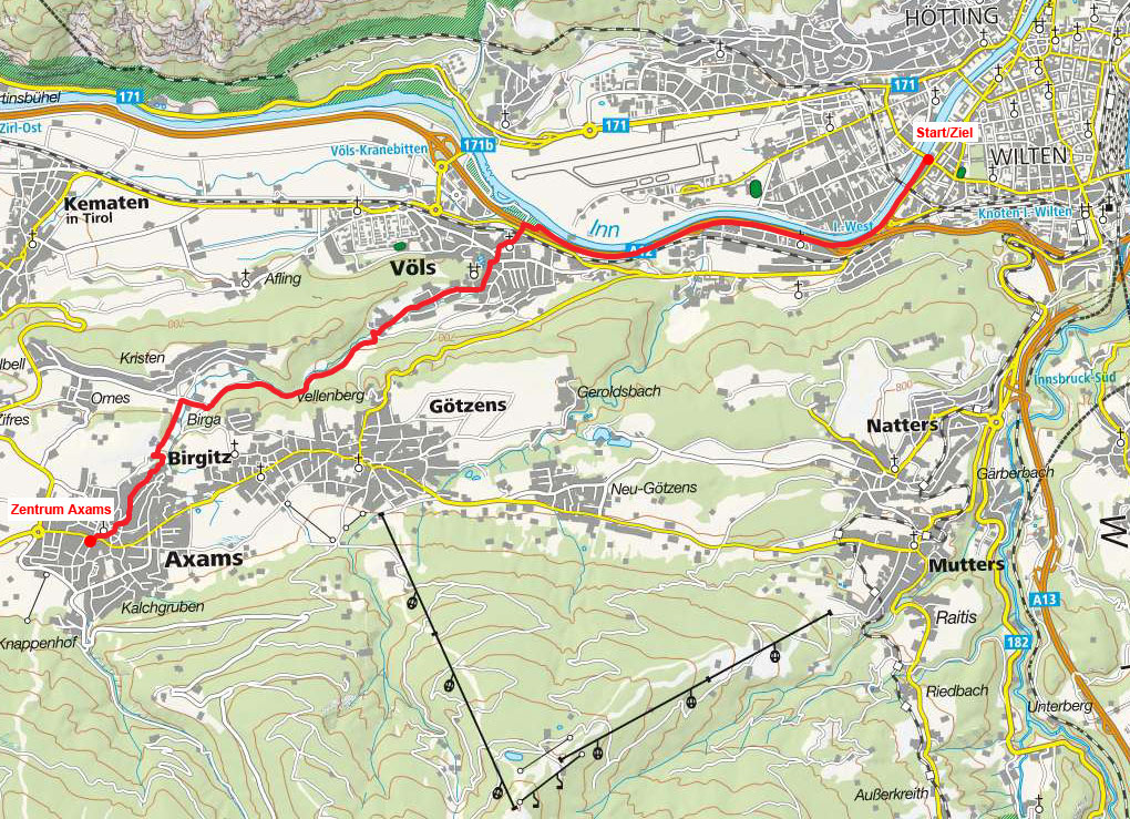 Von Innsbruck durch das Nasse Tal nach Axams Von Innsbruck durch das Nasse Tal nach Axams