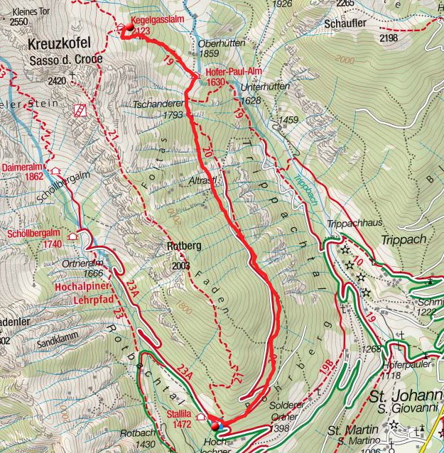 Kegelgassl Alm (2109m) vom Berggasthof Stallila Kegelgassl Alm (2109m) vom Berggasthof Stallila