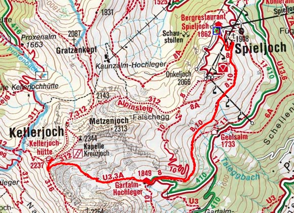 Kellerjochhütte (2237 m) von der Spieljochbahn Kellerjochhütte (2237 m) von der Spieljochbahn