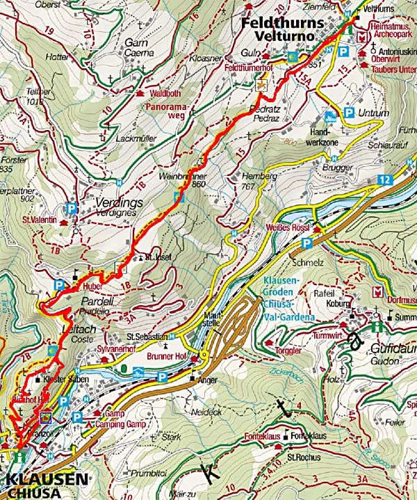 Von Klausen zum Kloster Säben und Feldthurns Von Klausen zum Kloster Säben und Feldthurns