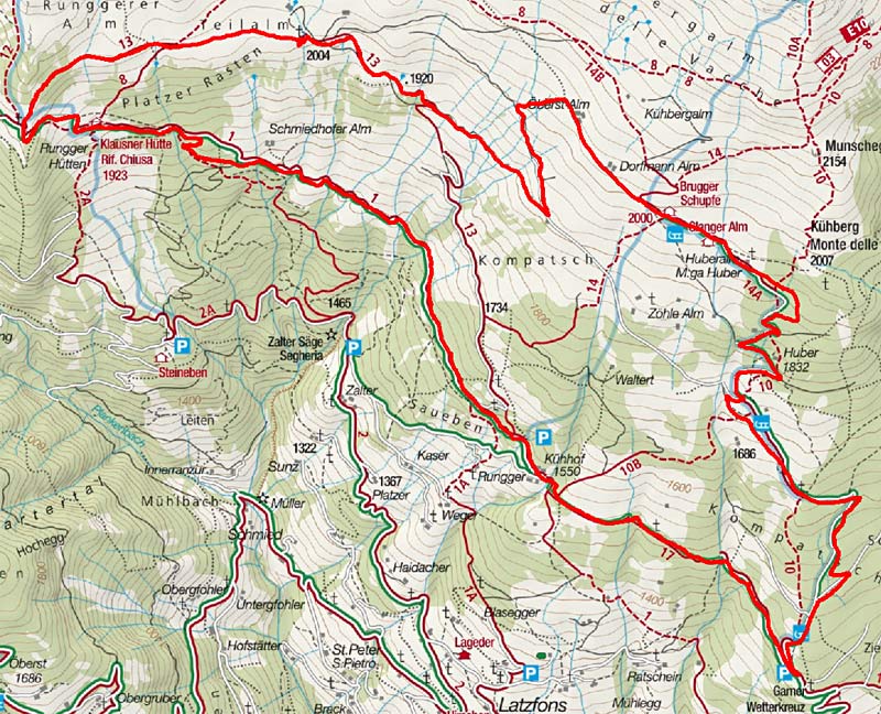 Klausner Hütte - Brugger Schupfen Rundfahrt Klausner Hütte - Brugger Schupfen Rundfahrt