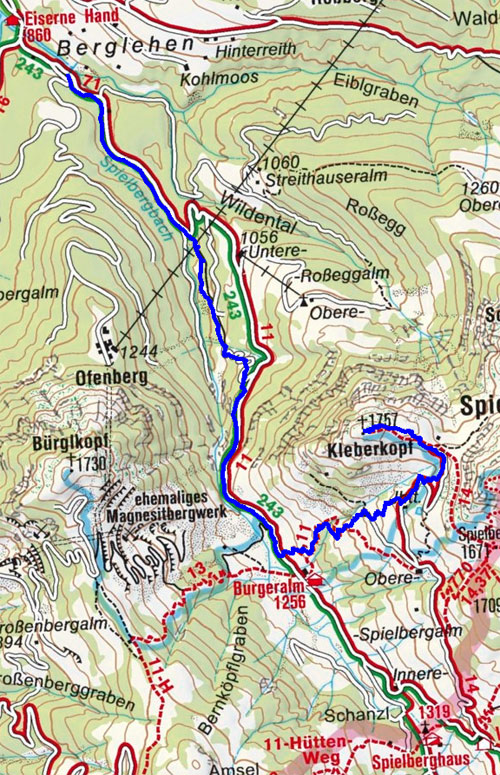 Kleberkopf (1757 m) vom Gasthof Eiserne Hand Kleberkopf (1757 m) vom Gasthof Eiserne Hand