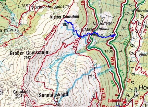 Kleiner Gamsstein (2142m) von Hochfügen Kleiner Gamsstein (2142m) von Hochfügen