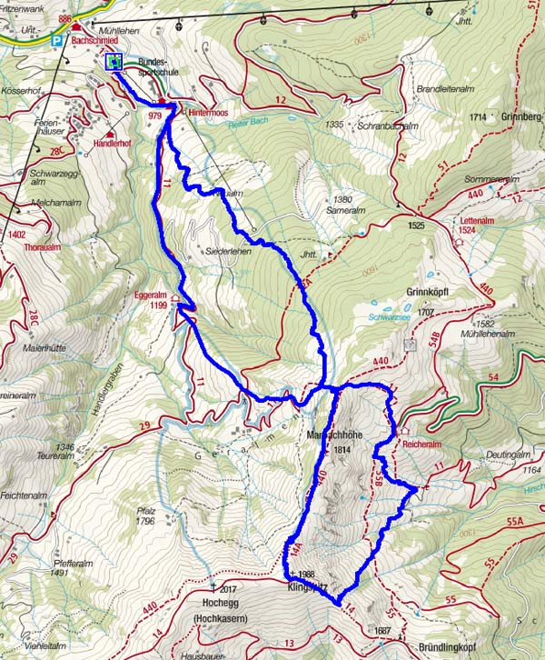 Marbachhöhe – Klingspitze Rundtour von Hintermoos Marbachhöhe – Klingspitze Rundtour von Hintermoos