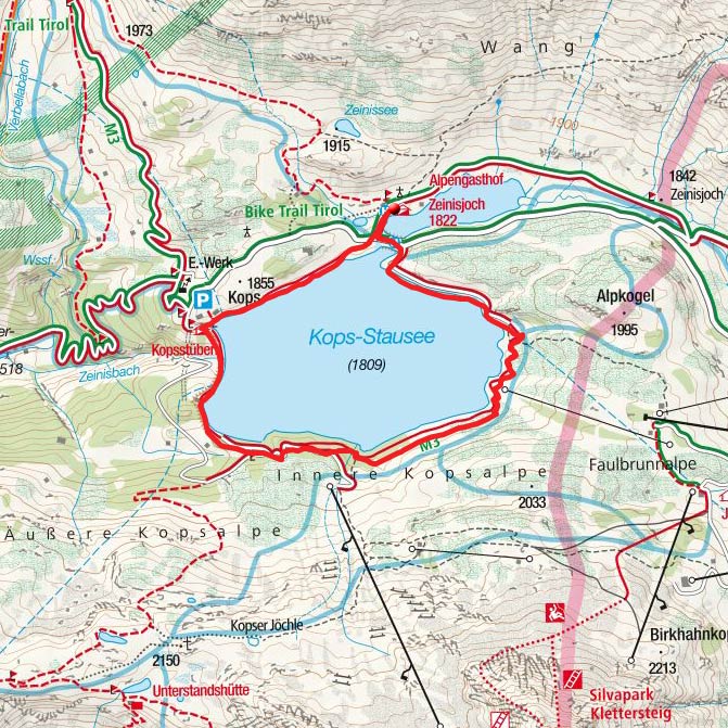 Kopssee Rundwanderung vom Alpengasthof Zeinisjoch Kopssee Rundwanderung vom Alpengasthof Zeinisjoch