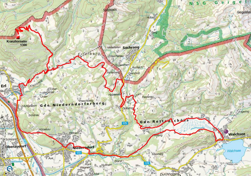 Kranzhornalm von Walchsee über Wildbichl Kranzhornalm von Walchsee über Wildbichl