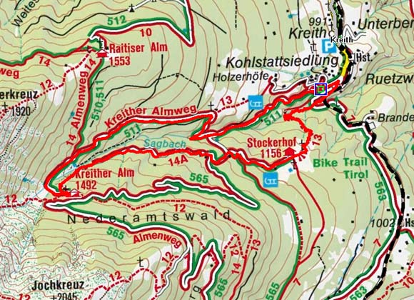 Kreith - Kreither Alm - Stockerhof - Kreith Kreith - Kreither Alm - Stockerhof - Kreith