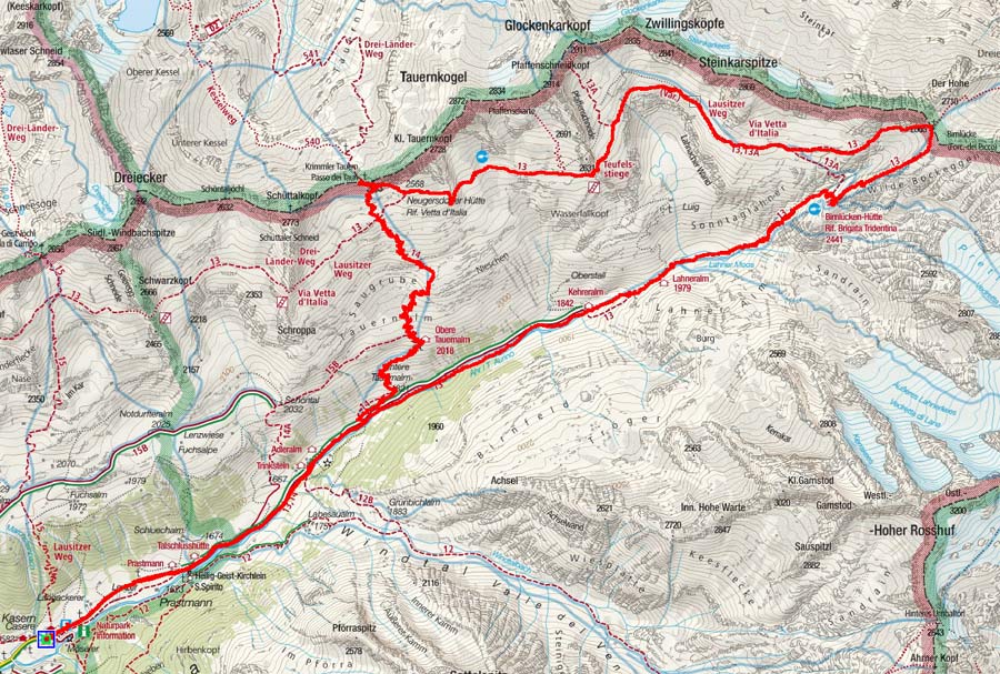 Krimmler Tauern Pass - Birnlücke Rundtour Krimmler Tauern Pass - Birnlücke Rundtour
