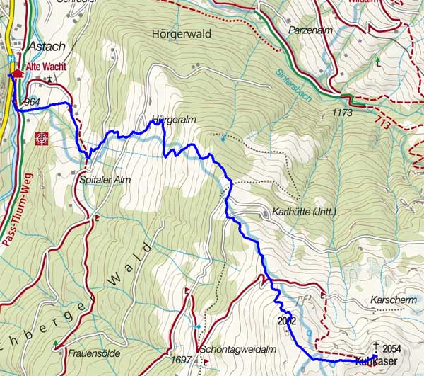 Kuhkaser (2054 m) vom Gasthof Alte Wacht Kuhkaser (2054 m) vom Gasthof Alte Wacht