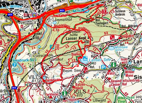 Innsbruck - Lanser Kopf - Vill Innsbruck - Lanser Kopf - Vill