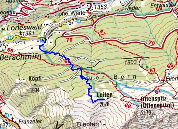 Leiten (2078 m) aus dem Schmirntal Leiten (2078 m) aus dem Schmirntal