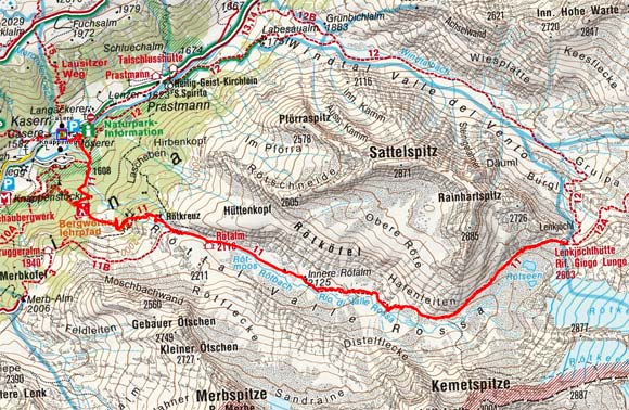Lenkjöchlhütte (2603 m) durch das Röttal Lenkjöchlhütte (2603 m) durch das Röttal