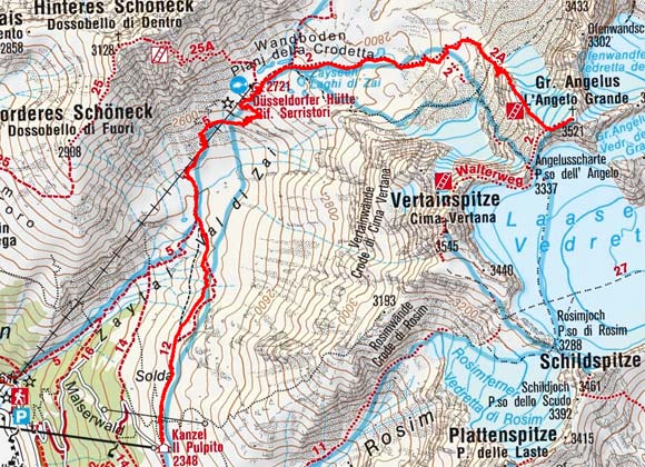 Großer Angelus (3521 m) vom Kanzellift Großer Angelus (3521 m) vom Kanzellift