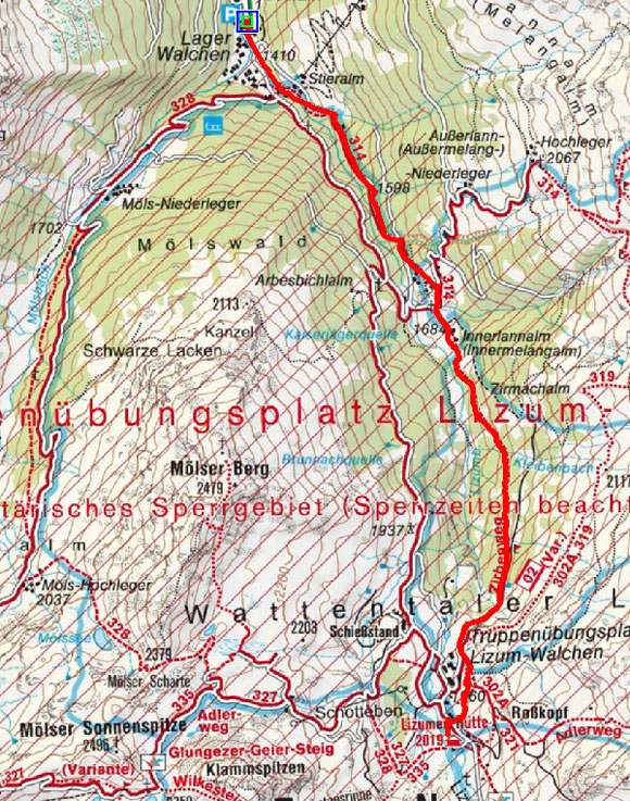 Lizumerhütte vom Lager Walchen Lizumerhütte vom Lager Walchen