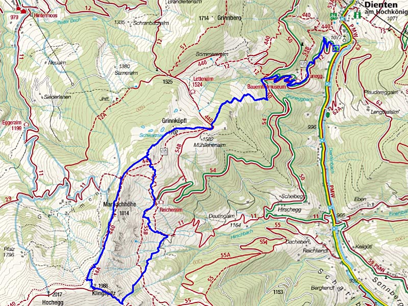 Marbachhöhe & Klingspitze von Dienten Marbachhöhe & Klingspitze von Dienten