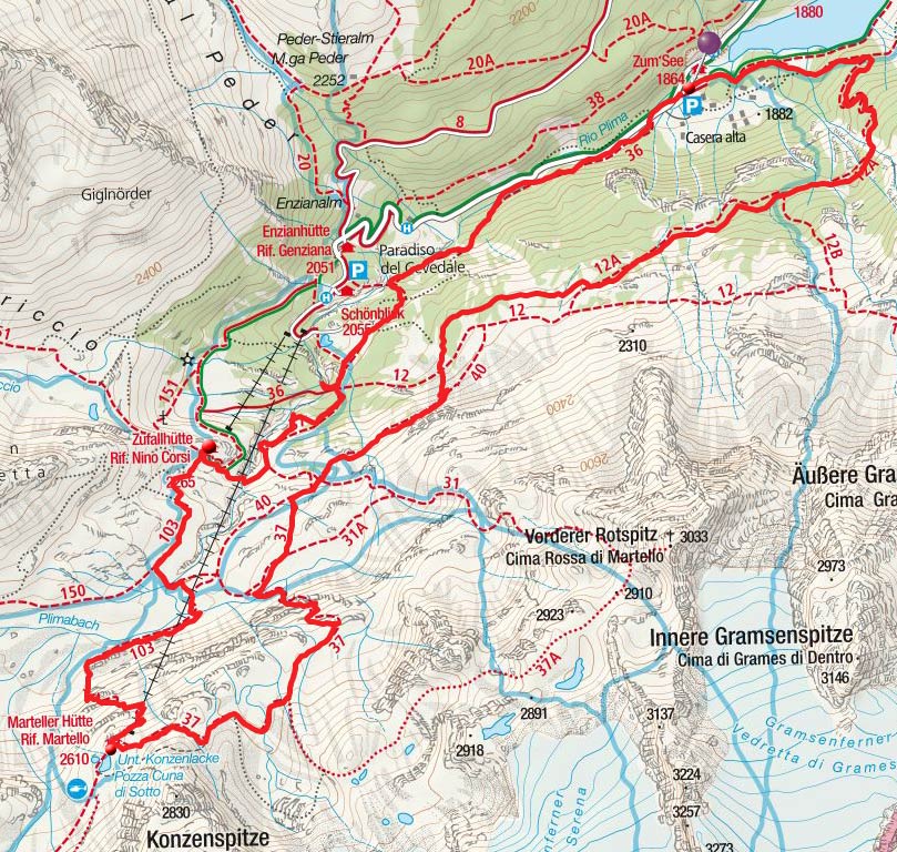 Marteller Hütte & Zufallhütte Rundwanderung vom Hotel zum See Marteller Hütte & Zufallhütte Rundwanderung vom Hotel zum See