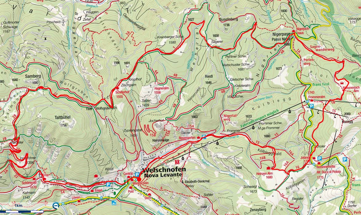 Almhütte Messnerjoch von Welschnofen über die Wolfsgrube Almhütte Messnerjoch von Welschnofen über die Wolfsgrube