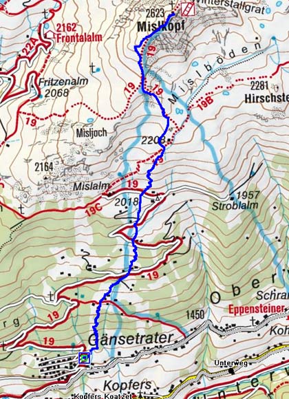 Mislkopf (2623m) - Skitour von der Siedlung Kerschbaum Mislkopf (2623m) - Skitour von der Siedlung Kerschbaum