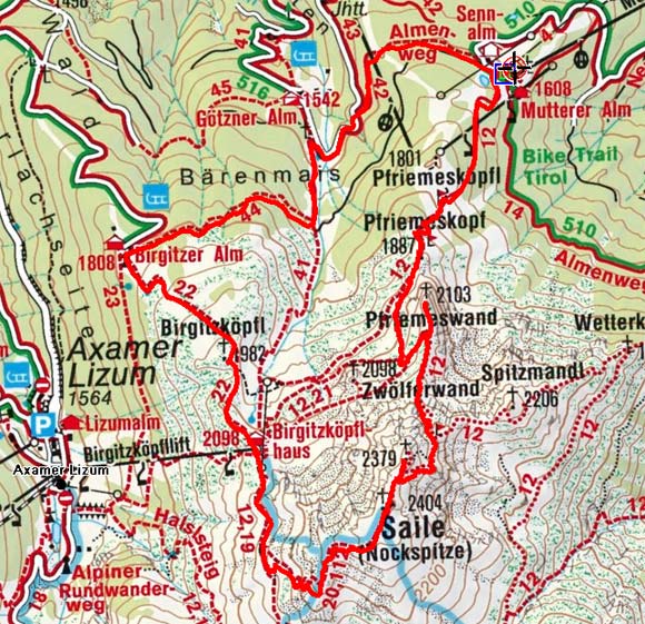Nockspitze - Saile (2404 m) von der Muttereralm Nockspitze - Saile (2404 m) von der Muttereralm