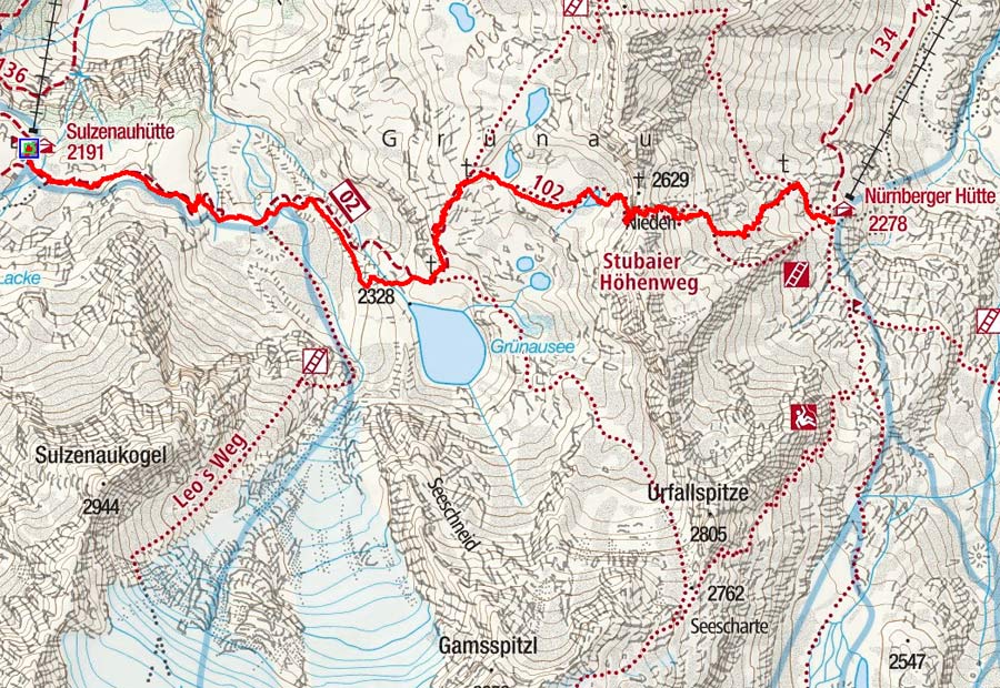 Tag 6: Sulzenauhütte – Nürnberger Hütte Tag 6: Sulzenauhütte – Nürnberger Hütte