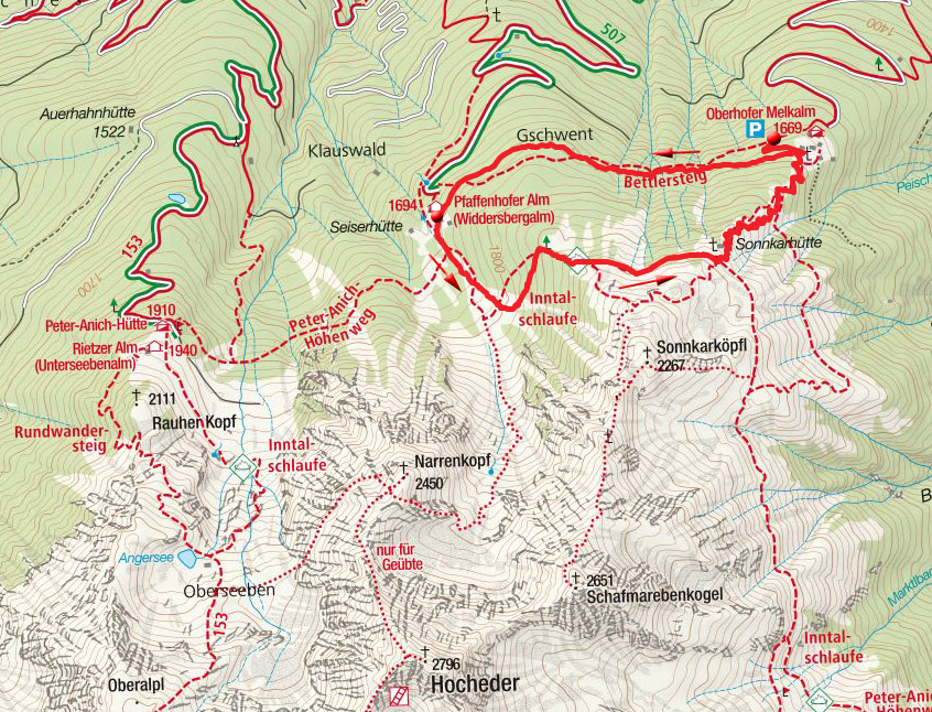 Oberhofer Melkalm – Pfaffenhofer Alm Rundwanderung Oberhofer Melkalm – Pfaffenhofer Alm Rundwanderung