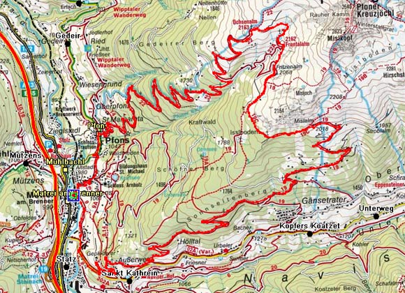 Pfoner Ochsenalm und Mislalm Rundtour Pfoner Ochsenalm und Mislalm Rundtour