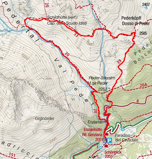 Peder Stieralm - Pedertal Rundwanderung Peder Stieralm - Pedertal Rundwanderung