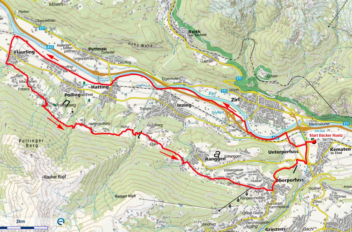Peter-Anich-Weg Rundfahrt von Kematen Peter-Anich-Weg Rundfahrt von Kematen