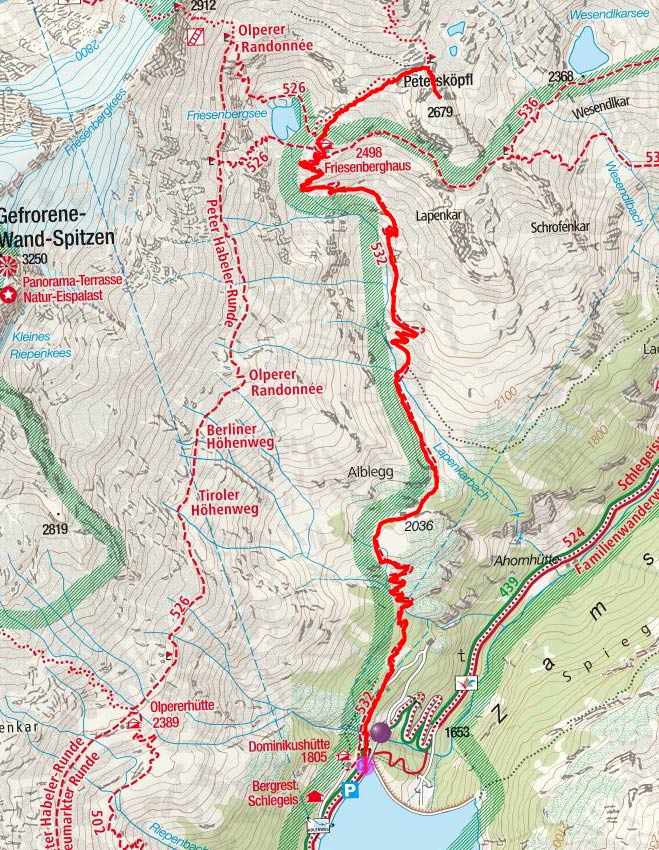 Petersköpfl (2679 m) vom Schlegeisspeicher Petersköpfl (2679 m) vom Schlegeisspeicher