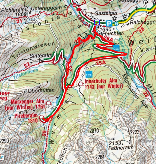 Pircheralm (1810 m) von Weißenbach Pircheralm (1810 m) von Weißenbach