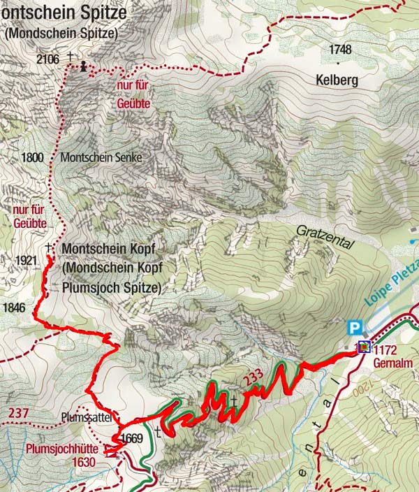 Mondschein Kopf (1921 m) von der Gern Alm Mondschein Kopf (1921 m) von der Gern Alm
