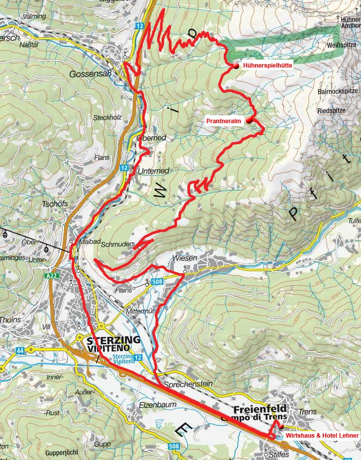 Prantneralm – Hühnerspielhütte Rundfahrt vom Wirtshaus Lener Prantneralm – Hühnerspielhütte Rundfahrt vom Wirtshaus Lener