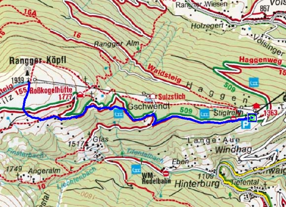 Rangger Köpfl (1939 m) von Stiglreith Rangger Köpfl (1939 m) von Stiglreith