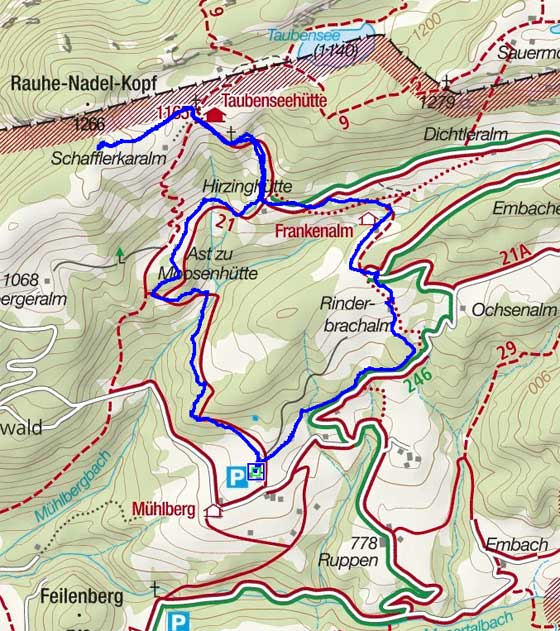 Rauhe-Nadel-Kopf im Kaiserwinkl vom Mühlberg Rauhe-Nadel-Kopf im Kaiserwinkl vom Mühlberg