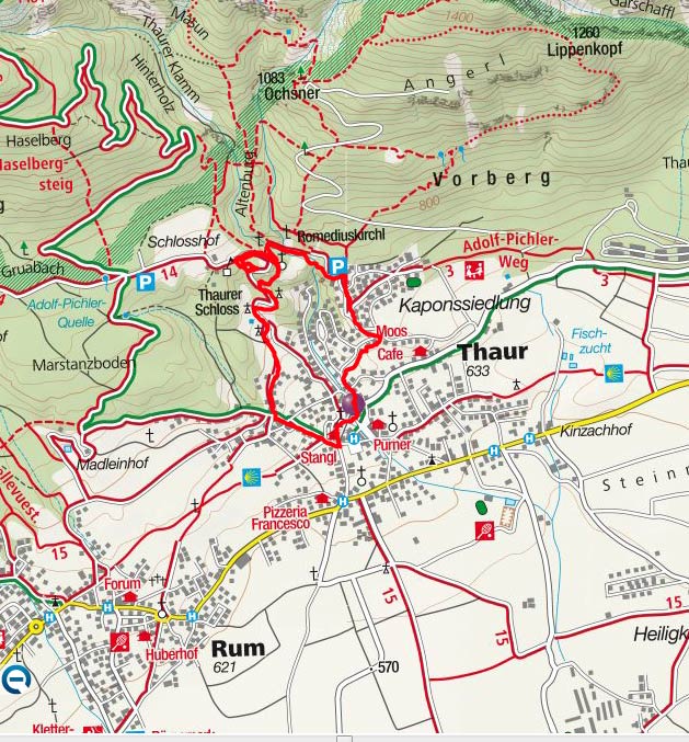 Romedikirchl & Burgruine Thaur Rundwanderung Romedikirchl & Burgruine Thaur Rundwanderung