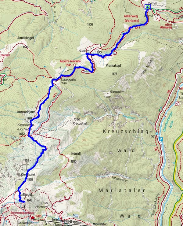 Rosskogel (1940 m) vom Erbhof Wimm Rosskogel (1940 m) vom Erbhof Wimm