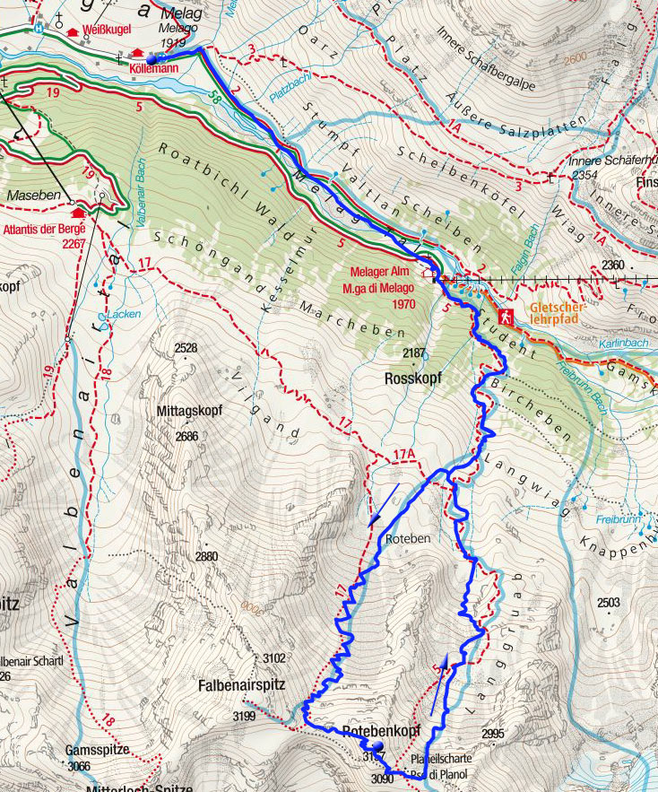Rotebenkopf (3157m) von Melag Rotebenkopf (3157m) von Melag