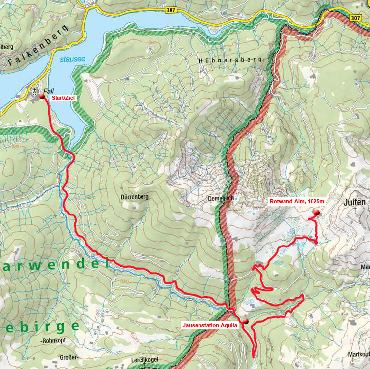 Rotwand Alm von Fall am Sylvensteinstausee Rotwand Alm von Fall am Sylvensteinstausee
