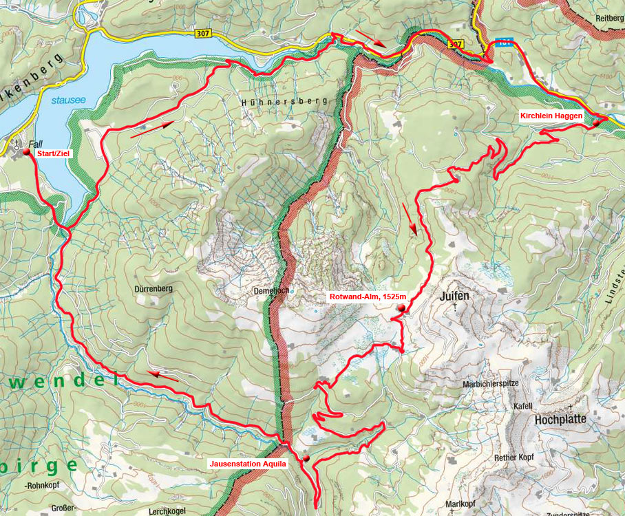 Rotwandalm und Bächental Rundtour von Fall Rotwandalm und Bächental Rundtour von Fall