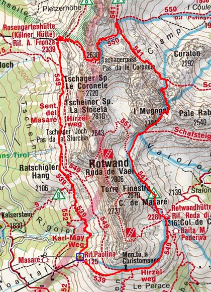 Rotwand Umrundung vom Rifguio Paolina Rotwand Umrundung vom Rifguio Paolina