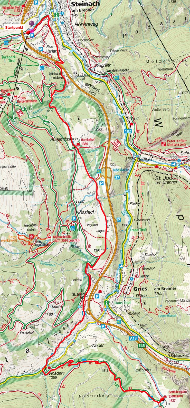 Sattelbergalm von Steinach über Nösslach Sattelbergalm von Steinach über Nösslach
