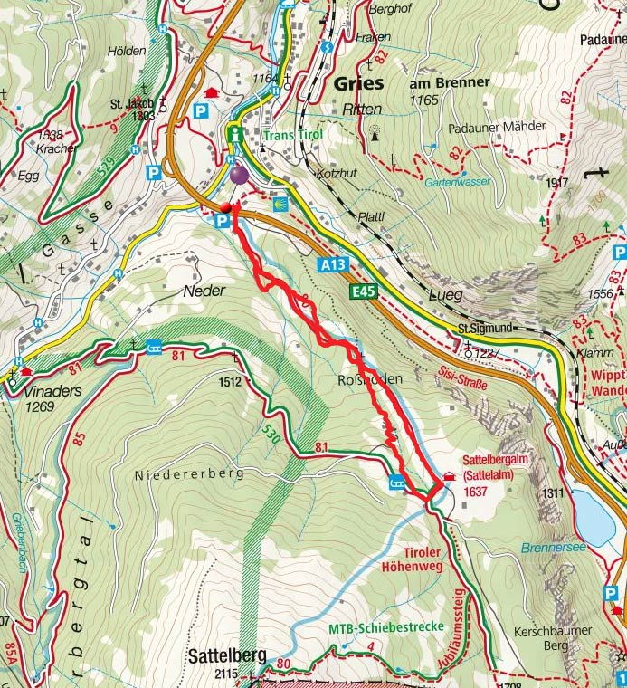 Sattelbergalm über den Wassersteig Sattelbergalm über den Wassersteig