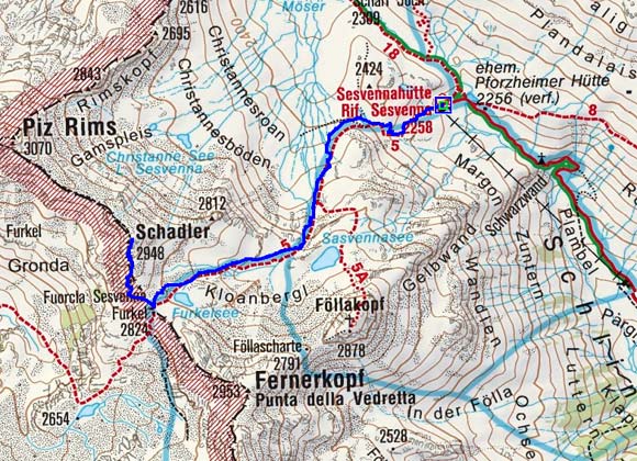 Schadler (2948 m) von der Sesvennahütte Schadler (2948 m) von der Sesvennahütte