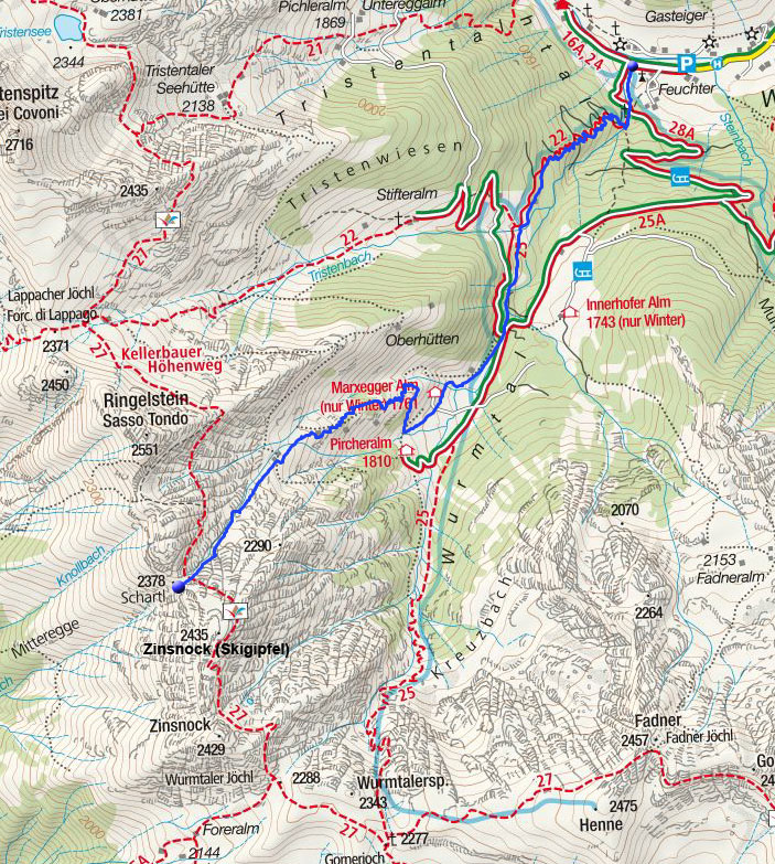 Schartl (2378m) von Weissenbach Schartl (2378m) von Weissenbach